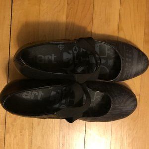 Gray and Black patterned Mary Janes